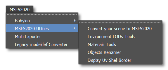 The New 3Ds Max FlightSim Menu