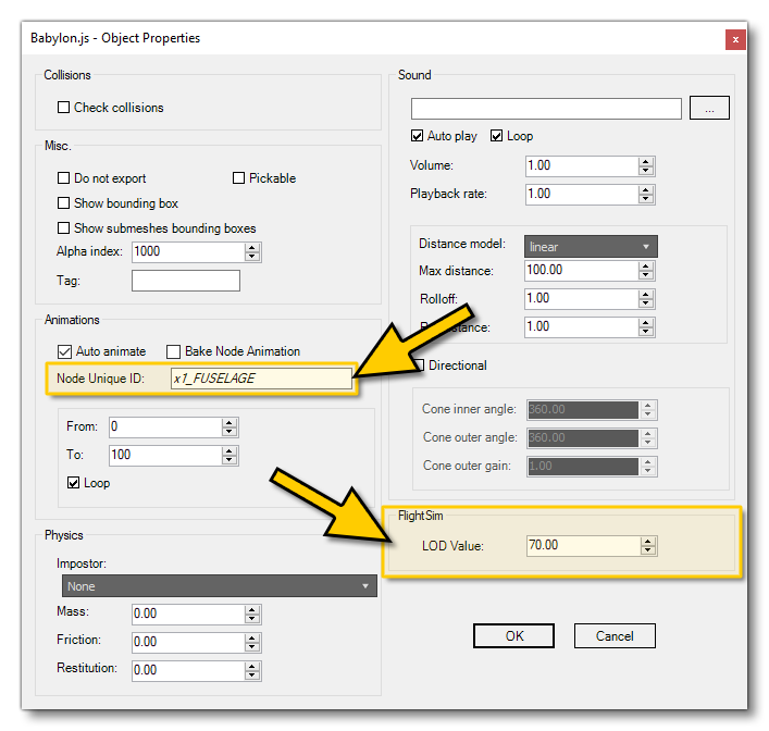 Babylon Object Properties