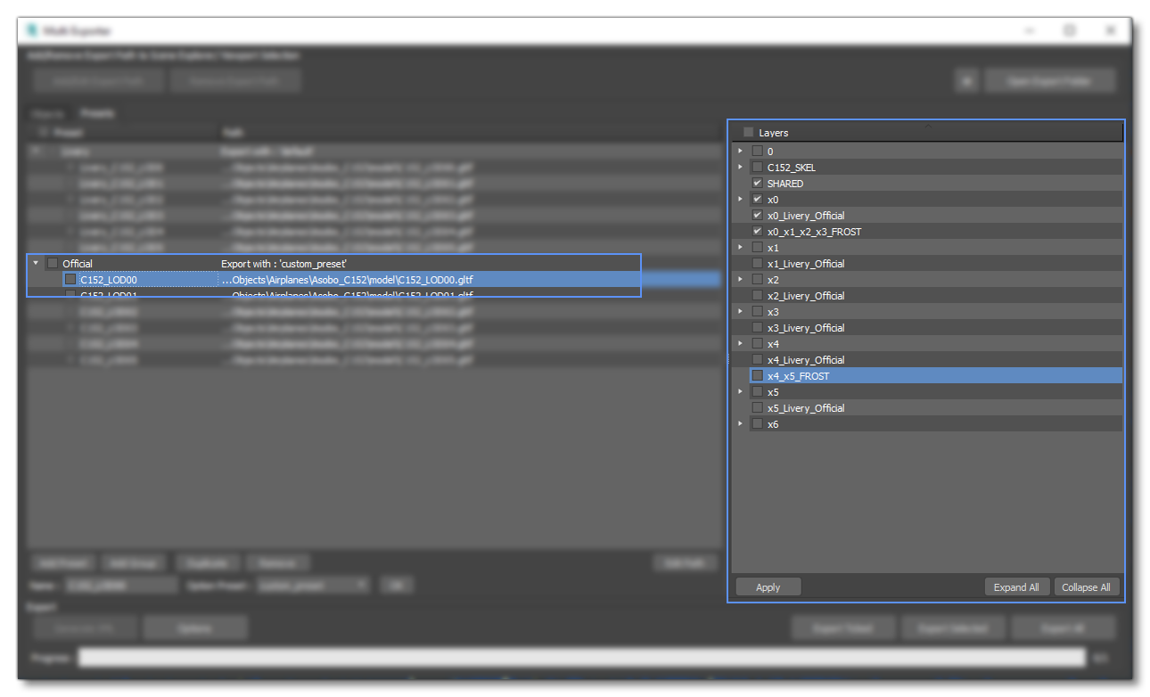 Exporting The Group Preset