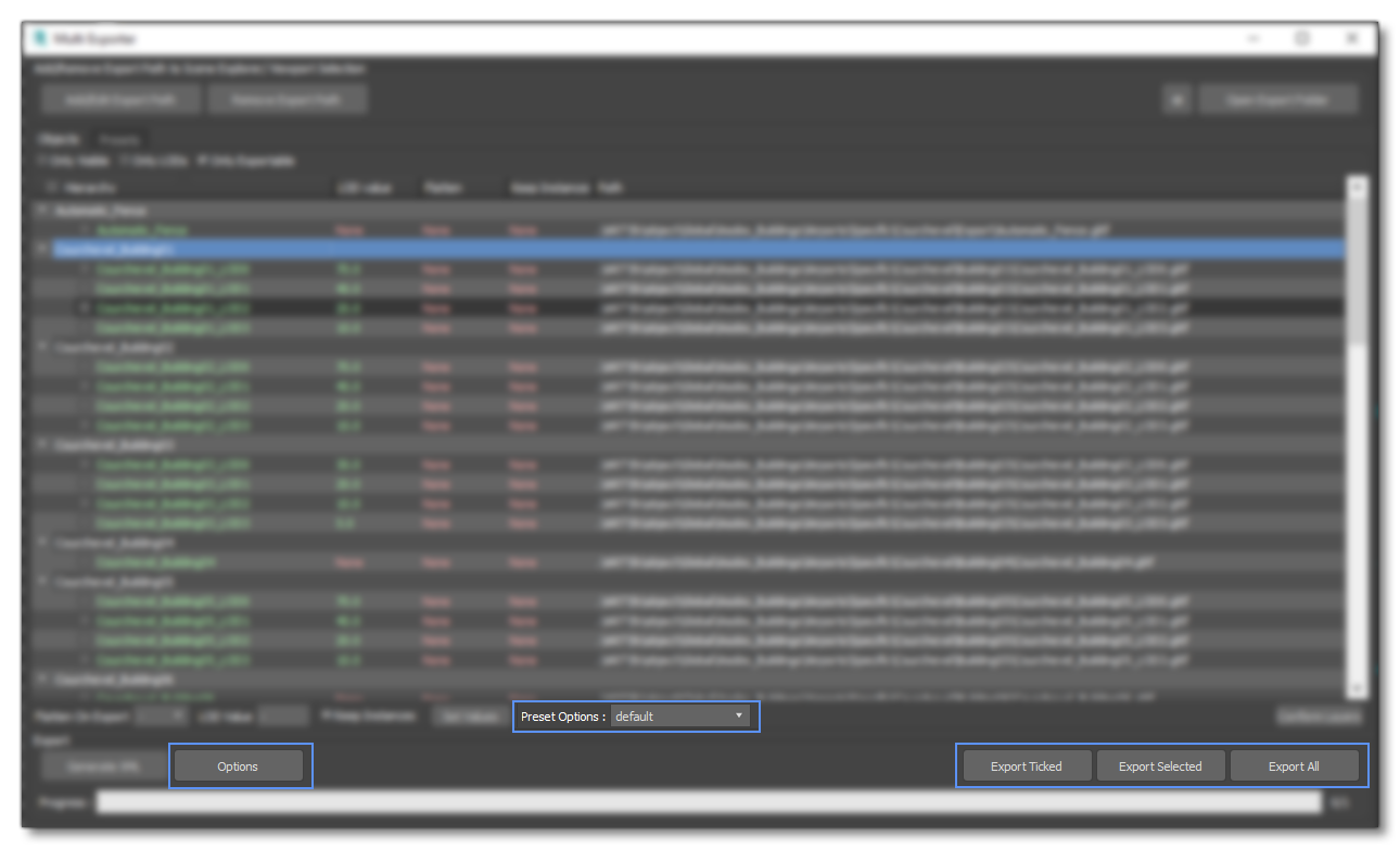 Final Export Options