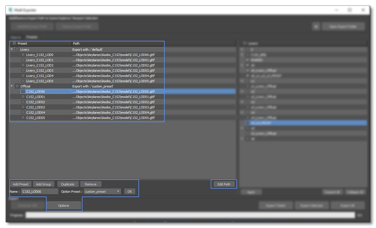Changing The Group Option Preset