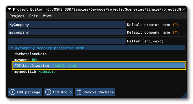 The New Localization Asset Group In The Package