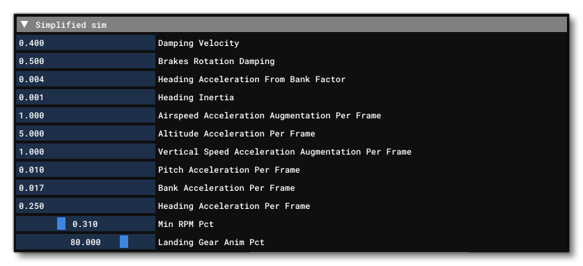 The Simplified Sim Parameters In The AI Tab