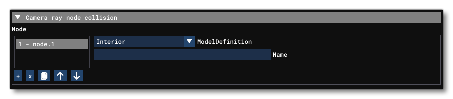 The Camera Ray Node Collision Section Of the Cameras Tab