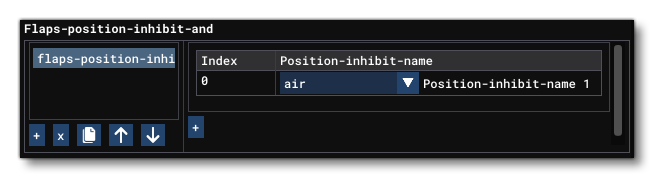 Flaps-position-inhibit-and Parameters