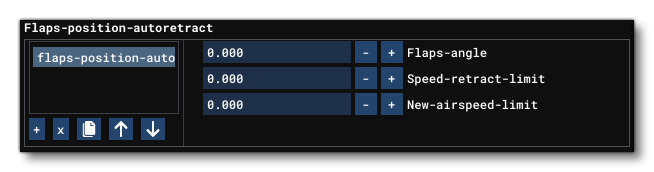 Flaps-position-autoretract Parameters