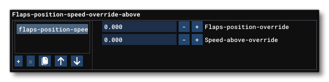 Flaps-position-speed-override-above Parameters