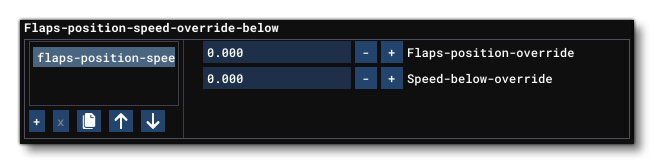 Flaps-position-speed-override-below Parameters