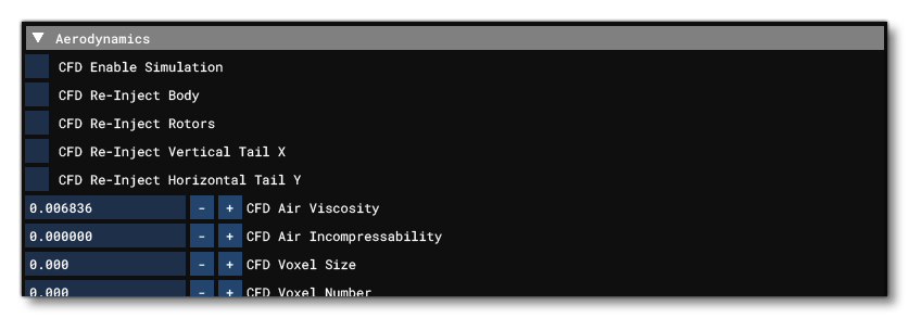 The Aerodynamics Section Of The Flight Model Tab