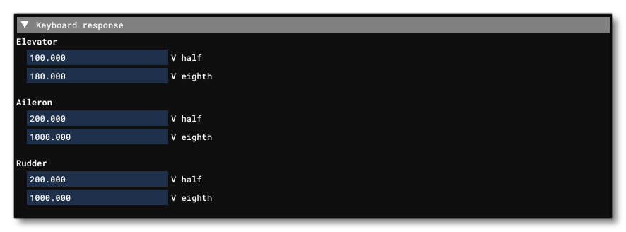 The Keyboard Response Section Of The Gameplay Tab
