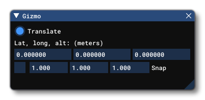 The Gizmo Window In The Aircraft Editor