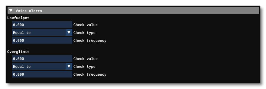The Voice Alert Section Of The Systems Tab