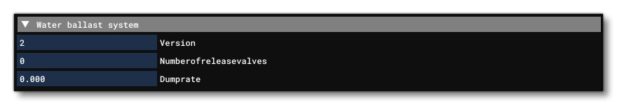 The Water Ballast Section Of The Systems Tab