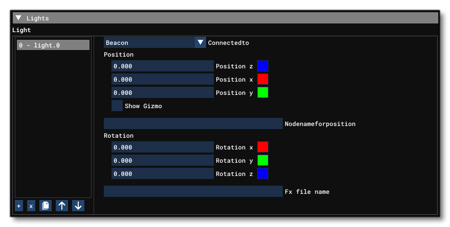 The Legacy Lights Section Of The Systems Tab