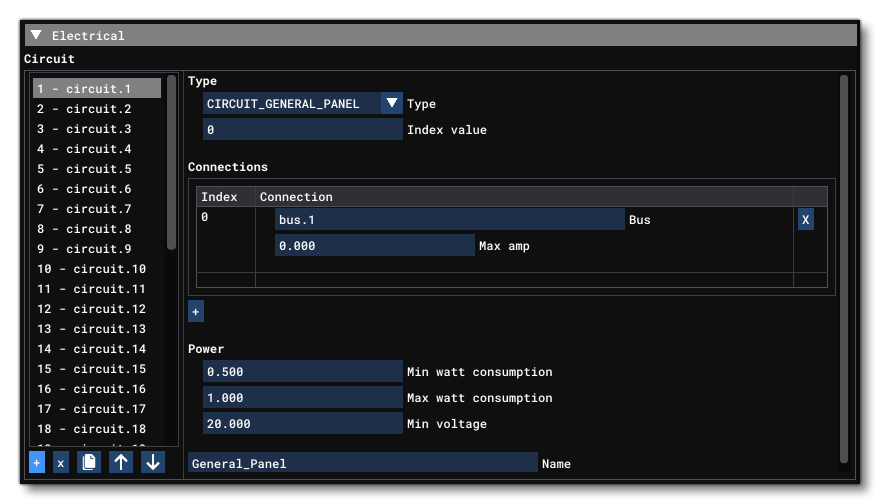 The Circuit Section Of The Systems Tab
