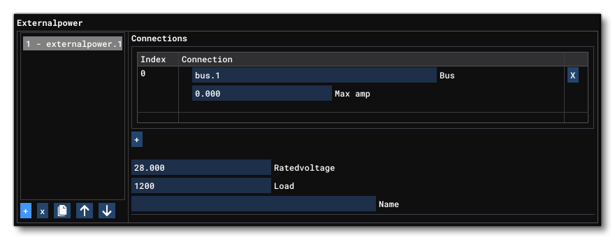 The External Power Section Of The Systems Tab