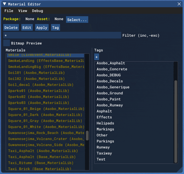 Different Tags Being Highlighted Based On Selected Material