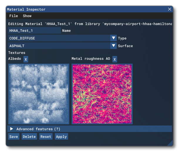 The Material Inspector Showing Added Textures