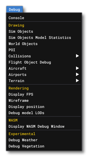 The Developer Mode Debug Menu