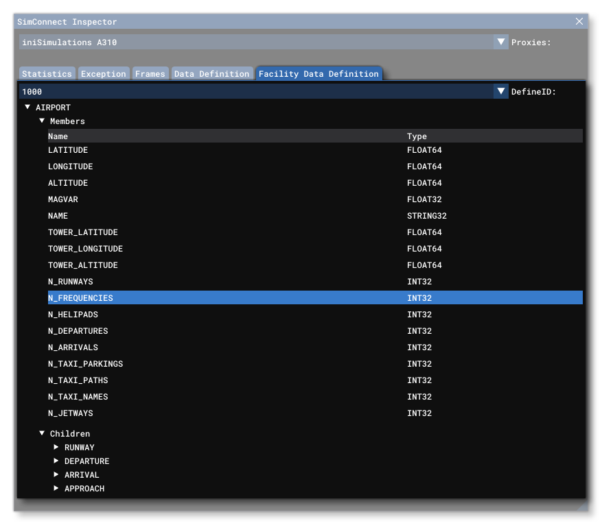 The Facility Data Definition Tab