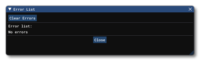 The Error List Window
