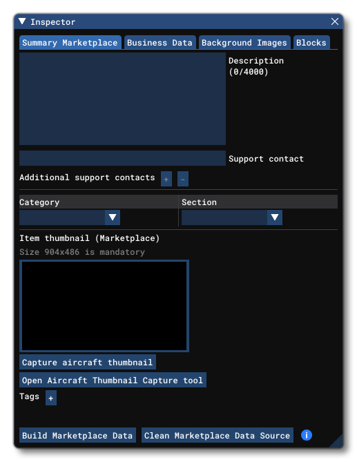 The Marketplace Data Summary Tab