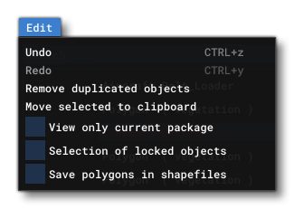 The Scenery Editor Edit Menu