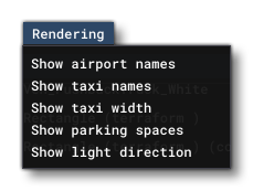 The Rendering Menu In The Scenery Editor