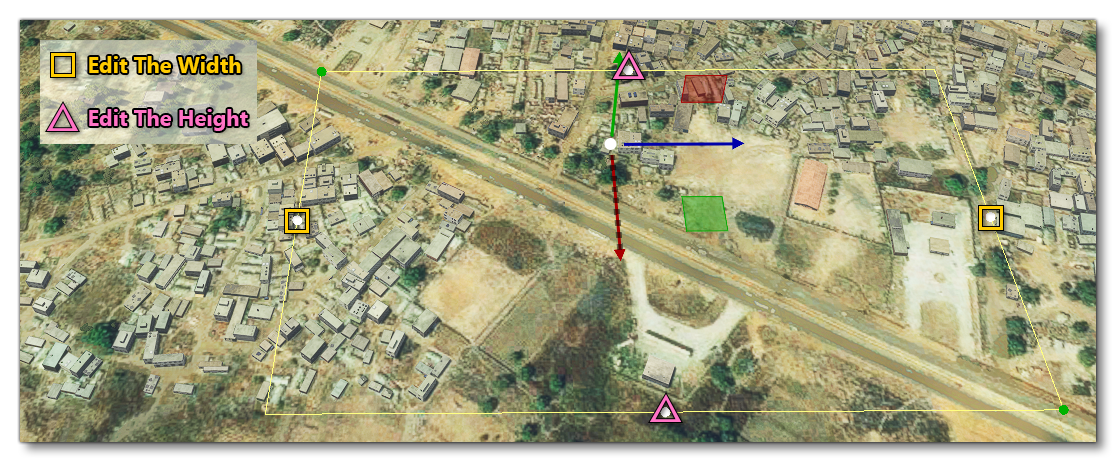 The Different Direct Edit Properties For An Exlcusion Rectangle Object