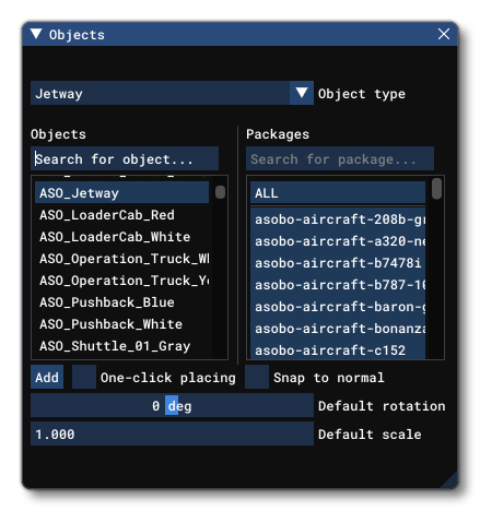 The Jetway Object Elements Listed In The Objects Window
