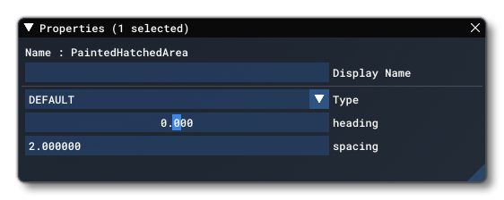 The Painted Hatched Area Object Properties