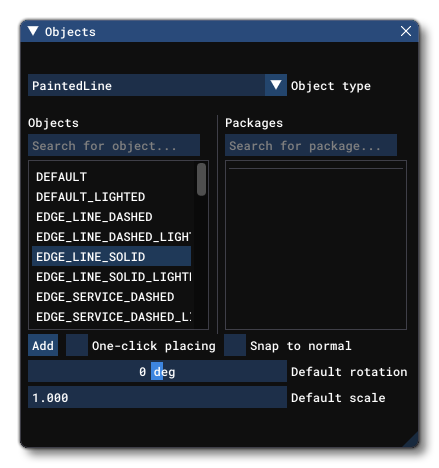 Different Painted Line Object Elements Listed In The Objects Window