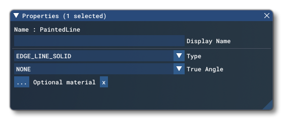The Painted Line Object Properties