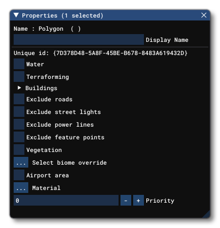The Properties Window For A Polygon Object