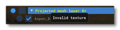 ProjectedMesh Tooltip Warning Message