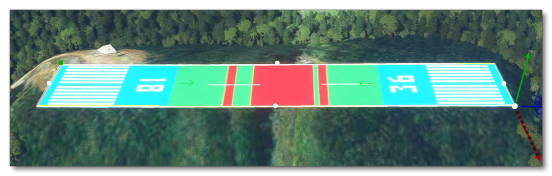 Base And Tile Marks Material On A Runway Object