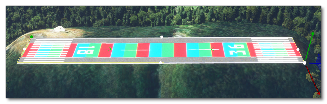 Center Material On A Runway Object