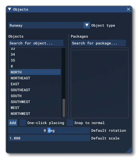 The Runway Object In The Objects Window