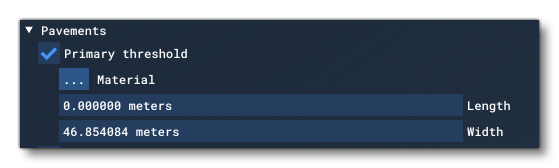 The Settings For Threshold, Blast Pad and Overrun Options