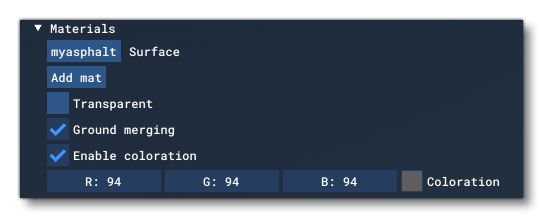 The Materials Properties For A Runway Object