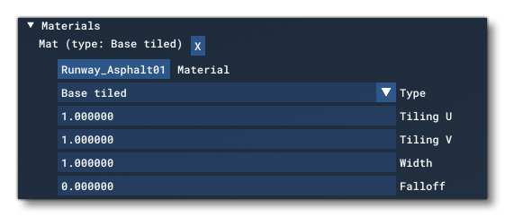 Further Options For Defining Material Properties And Applying Them To A Runway