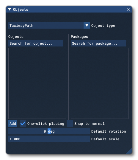 The Taxiway Path Object Element In The Objects Window