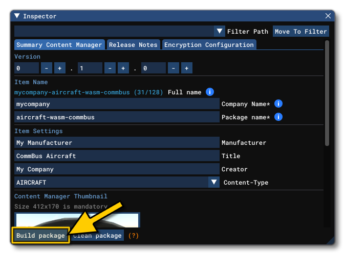The Project Inspector Window