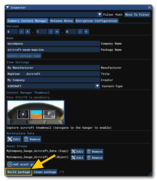 The Project Inspector Window