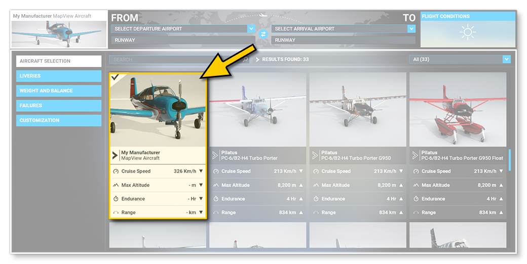The MapView Aircraft Example In The Simulation