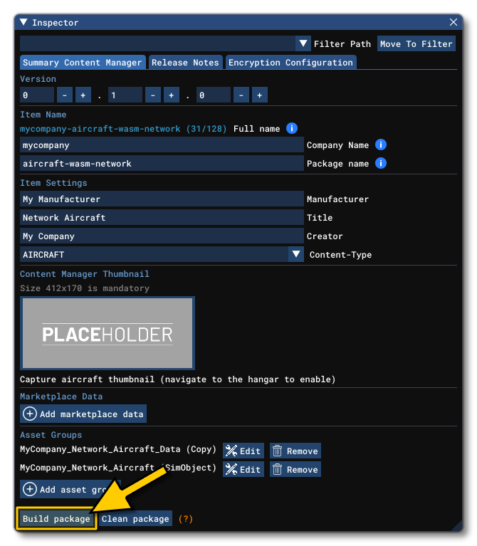 The Project Inspector Window