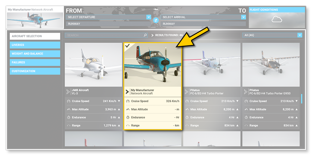 The Network Aircraft Example In The Simulation
