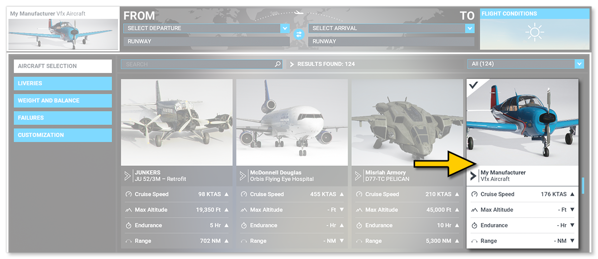 The VFXAircraft Example In The Simulation