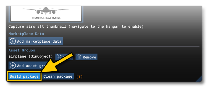 The Build Package Button