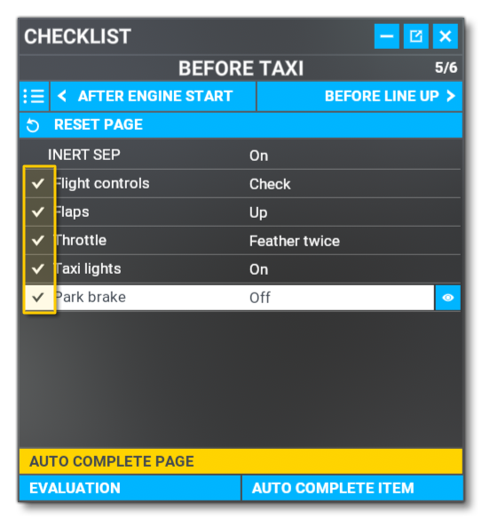 Completed Checklist Checkpoints